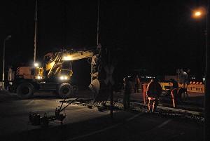 Bauarbeiten am Bahnübergang Bienroder Weg