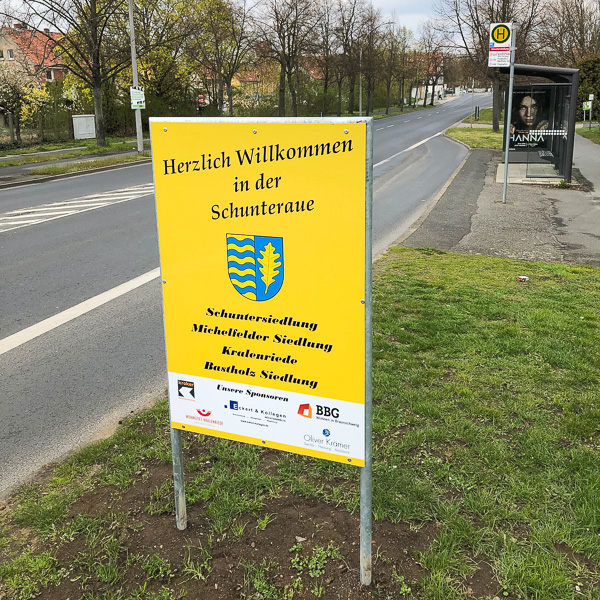 Willkommensschild